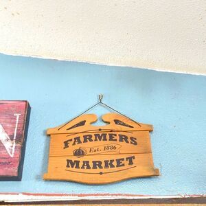 🛍️FARMERS MARKET WOOD KITCHEN WALL DECOR